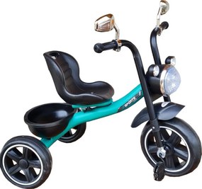 Tricicleta cu pedale NOVOKIDS™ My First Chopper Trike, Cu melodii si lumini, Max 30 kg, Roti din spuma cauciucata EVA, Cadru metalic, Model