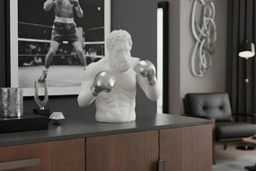 Statueta decorativa BOXER 50cm alb/ argintiu