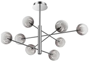 Lustră LED pe tijă Ideal Lux EQUINOXE 8xG4/2W/230V d. 128 cm crom/fumuriu