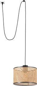 Lustra/Pendul decorativ cu cablu si stecher MAMBO 320 negru/ratan