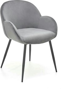 Scaun K480, gri/negru, stofa catifelata/metal, 59x59x79 cm