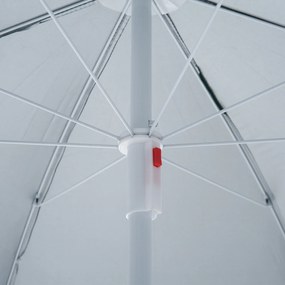 Outsunny Umbrelă de Plajă și Grădină cu Perdea Parasolară, Poliester și Metal, Φ220cm, Verde Închis | Aosom Romania