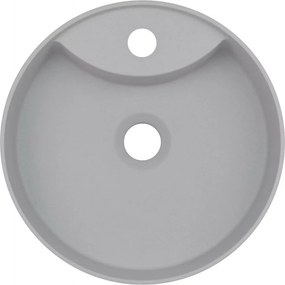 Lavoar pe blat gri metalic cu orificiu baterie Deante Silia 36 cm