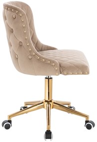 HR940K Scaun Latte din Catifea cu Bază Aurie