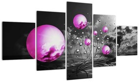 Tablou abstract - bile violet (125x70cm)