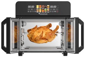 Friteuza - cuptor TurboTronic TT-AFO240, 2600W, 23 L, 10 programe, 50-200C, Grill, Afisaj LED, Timer, Negru