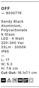 Spot LED incastrabil exterior, ambiental, IP65, OFF L 17cm