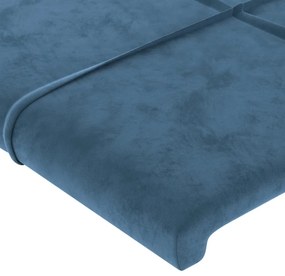 Tablii de pat, 4 buc, albastru inchis, 100x5x78 88 cm, catifea 4, Albastru inchis, 200 x 5 x 118 128 cm