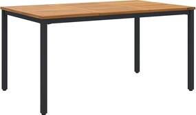 vidaXL Masă de exterior Natural și Negru 150 x 90 x 75 cm