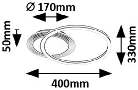 Rabalux 71368 - Plafonieră LED KERSTIN, 24W, 230V, 3000K