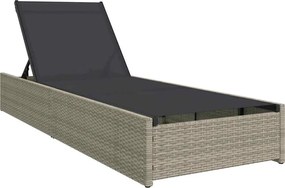 vidaXL Șezlong Bej 200.5 x 70 x 75 cm poliratan