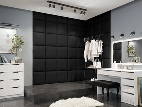 Panou de perete tapițat Pazara 42x42 (piele ecologică soft 011 (Negru). 1054178