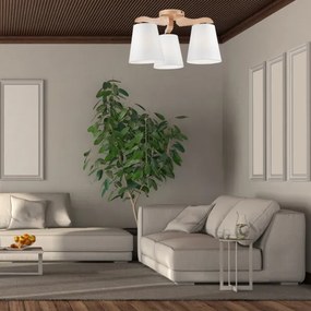 Lustră aplicată ANDREA 3×E27/60W/230V stejar/albă