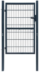 Poarta pentru gard 2D (simpla), gri antracit, 106x170 cm Gri, 106 x 170 cm