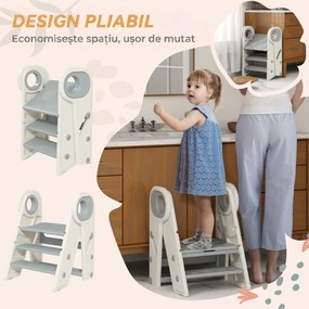 AIYAPLAY Scaun Pliabil pentru Copii 18-60 Luni cu Mâner, Gri | Aosom Romania