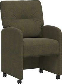 vidaXL Scaune de dining cu roți 2 pcs Verde militar 57 x 67 x 95 cm