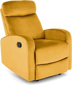 Fotoliu rabatabil WONDER, stofa catifelata galben mustar - Bluvel 68,