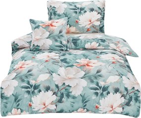 Lenjerie de pat turcoaz din microsatin pentru pat de o persoană cu 3 piese 140x200 cm Selma – My House