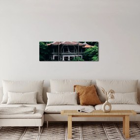 Tablou cu grădina japoneză națională (cu ceas) (90x30 cm)