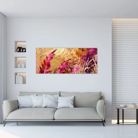 Tablou - Pictură abstractă de flori II. (120x50 cm)