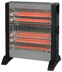 Radiator cu quartz ELITE EQH-0485, 1200W, 15 m², 4 incalzitoare, Negru/Gri
