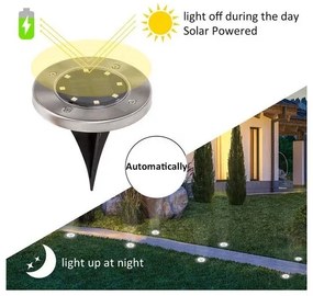 Lumini solare cu LED pentru grădină - 8 LED - alb rece - 4 buc