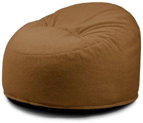 Fotoliu puf pentru copii maro cu tapițerie din țesătură bouclé Om 85 – SLOWDOWN