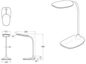 Lampă LED tactilă dimabilă de masă Globo 58455B BOTAL LED/9W/230V