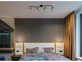 Plafoniera cu 4 spoturi design modern INDIANA auriu, negru