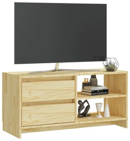 Comoda TV, 80x31x39 cm, lemn masiv de pin 1, Maro