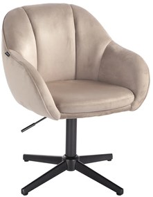 HR2055CROSS Scaun Latte din Catifea cu Bază Neagră