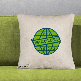 Perna Personalizata FC Metaloglobus Bucuresti 1923 Fotbal, 40x40 cm, Bej Canapea, Husa Detasabila, Perna Inclusa, BEKZ®
