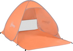Outsunny Cort de Plajă Pop Up cu Protecție UV 30+, Fereastră și Geantă de Transport, 200x150x119 cm, Portocaliu | Aosom Romania