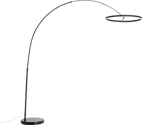 Lampă de podea arcuită de design neagră, cu LED, cu dimmer în 3 trepte - Anello