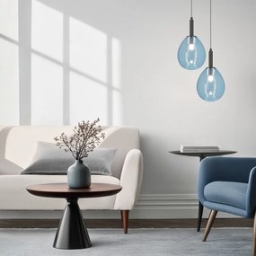 Lustră albastră LED cu abajur din sticlă Lukka – Candellux Lighting
