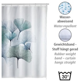 Perdea de baie lavabilă Wenko Ginkgo, 180 x 200 cm