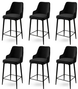 Set de scaune de bar Enox Black, 6 buc.