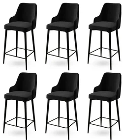 Set de scaune de bar Enox Black, 6 buc.