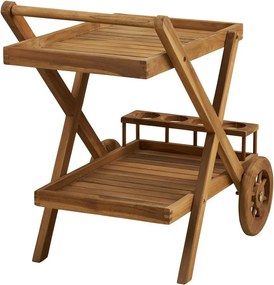 Măsuță de servire cu roți din lemn masiv 50x86 cm Pasaku – House Nordic