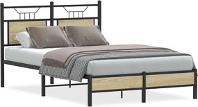 vidaXL Cadru pat fără saltea stejar sonoma 120x190 cm, lemn prelucrat