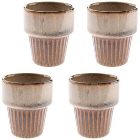 Cești bej 4 buc. pentru espresso din gresie 100 ml Tone – Dakls