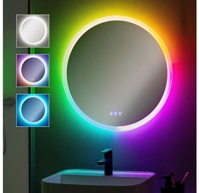 Brilagi-LED CLARA PRO - Oglindă încălzită cu iluminare integrată RGBW, dimabilă, LED/18W/230V, Ø 60 cm IP44