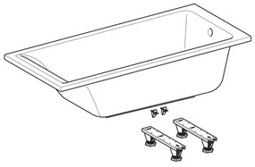 Cada baie dreptunghiulara Geberit Selnova Square 160x70 cm