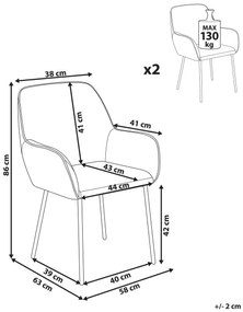 Set 2 buc scaun tip bar Anika (alb). 1077394