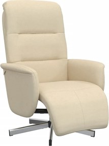 vidaXL Scaun rabatabil cu suport pentru picioare crem material textil