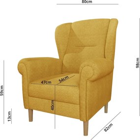 Fotoliu galben wing Swan – Ropez