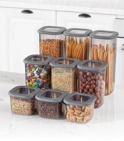 Set cutie de depozitare Storage Box Set   BNM9LU Bucatarie , Gri, 10 x 25 x 10 cm
