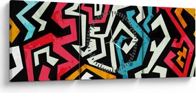 Tablouabstracție grafică (cu ceas) (90x30 cm)