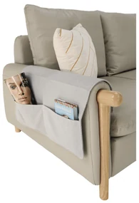 Canapea complet tapiţată 3 locuri, piele / piele ecologică gri deschis, LINSY