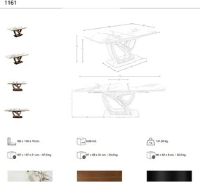 Masa extensibila deosebita design LUX Marble 180-230x100cm